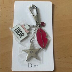 Dior Red and Silver Keychain